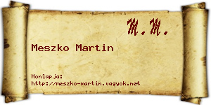 Meszko Martin névjegykártya
