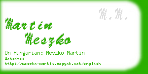 martin meszko business card